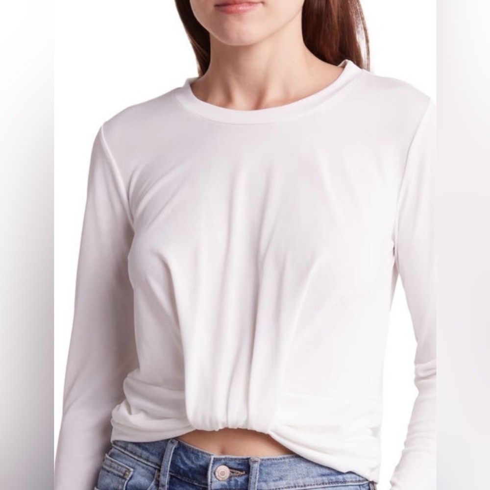 Lush twist front shirt - never worn/new without tags - large light neutral color